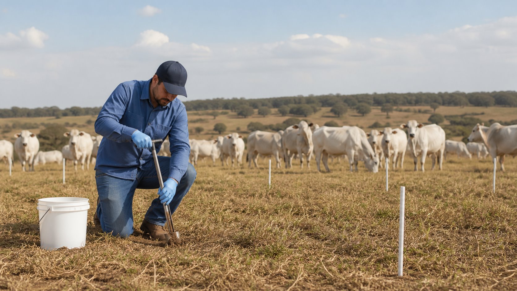 Coleta de solo em pastagem no mês de agosto: passo a passo