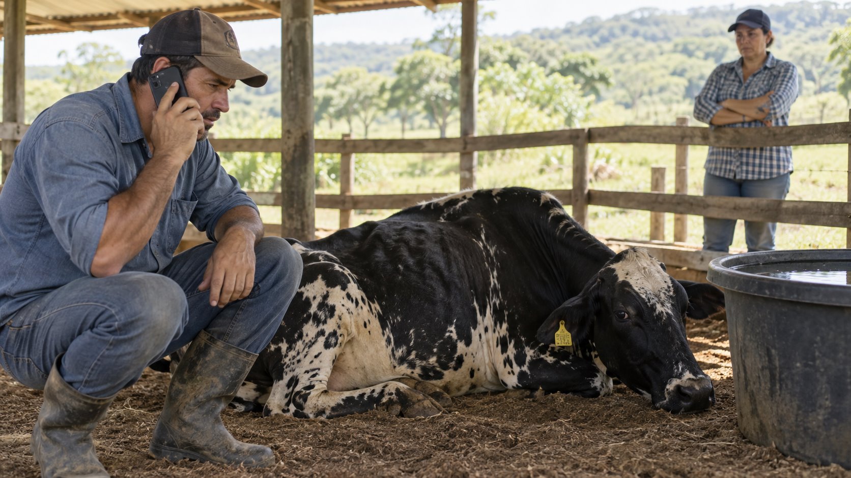 Vaca leiteira com sinal de urgência: como observar e comunicar sem tentar diagnosticar
