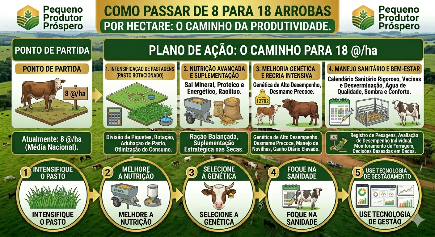 Como passar de 8 para 18 arrobas por hectare ao ano
