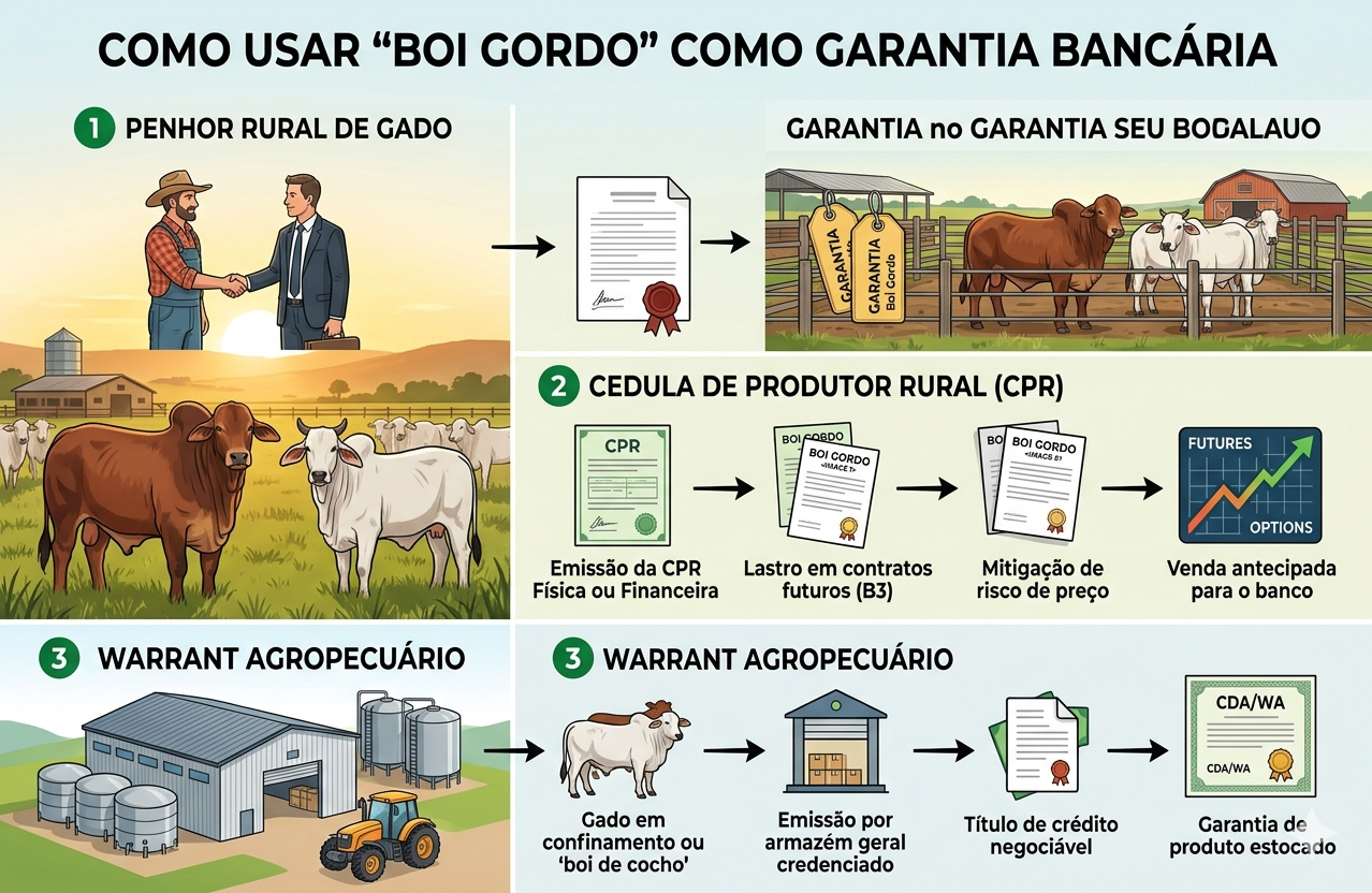 Como usar o boi gordo como garantia no banco