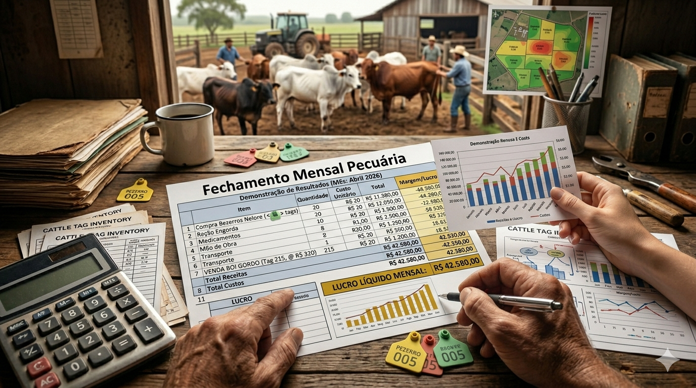 Como fazer fechamento mensal da pecuária e saber o lucro
