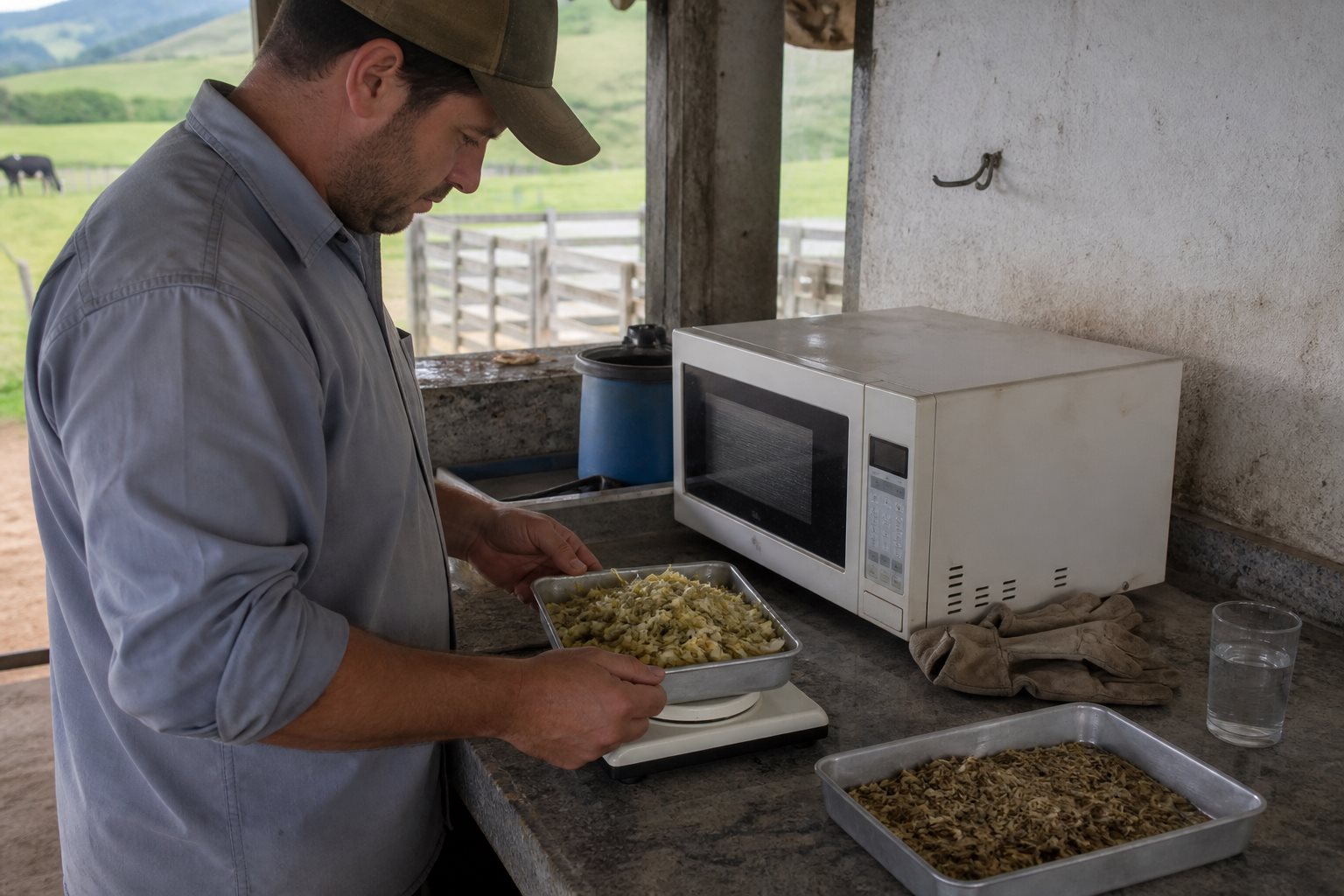 Matéria seca da silagem no micro-ondas: passo a passo para acertar a dieta